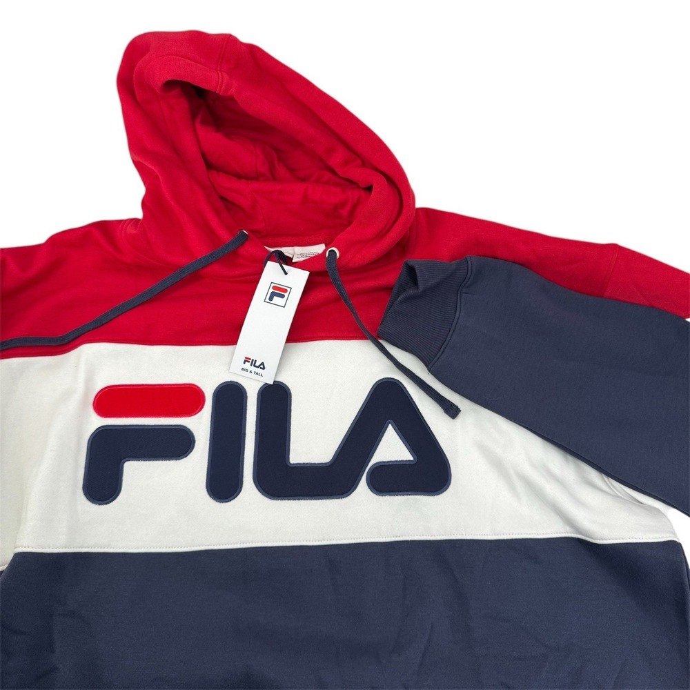 FILA‎ hoodie sweatshirt 3XLT pullover, Blue White and Red, New with tag, 3 color